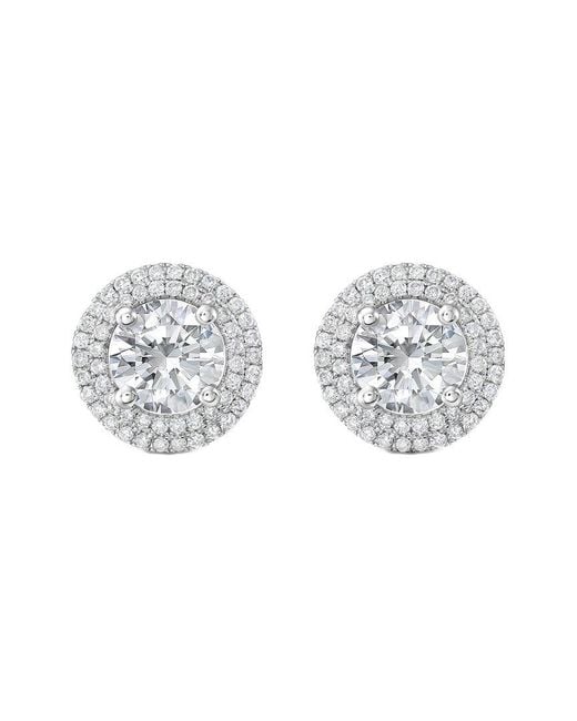 Diana M Metallic Diana M. 14K 4.00 Ct. Tw. Lab-Grown Diamond Halo Earrings