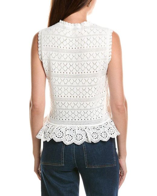 Nanette Lepore White Sleeveless Top
