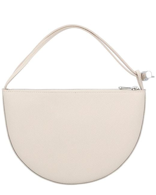 Longchamp White Le Roseau Small Leather Clutch