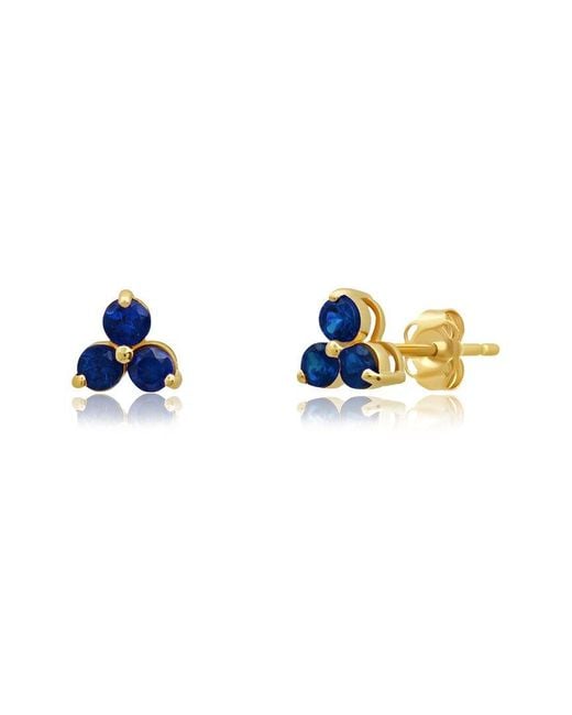 MaxColor Blue 14K 0.35 Ct. Tw. Lab-Grown Sapphire Studs