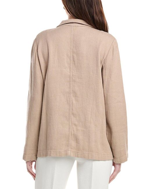 Eileen Fisher Natural Stand Collar Jacket