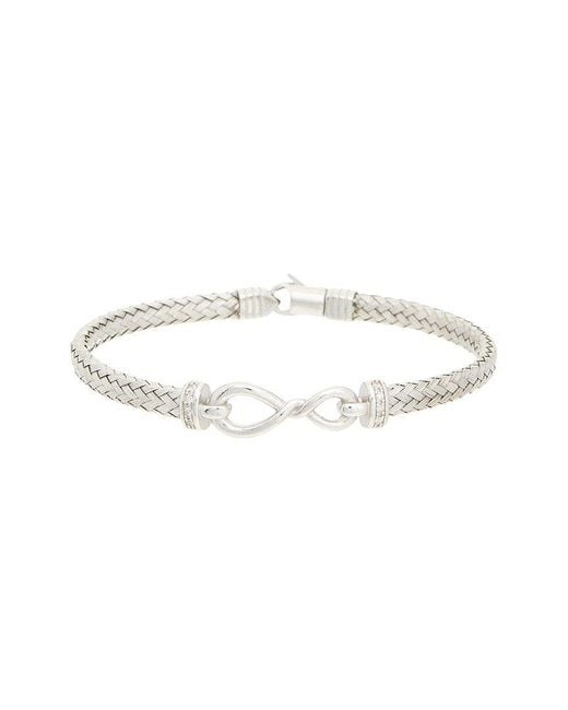 Meshmerise White 0.10 Ct. Tw. Diamond 18K Over Bangle Bracelet