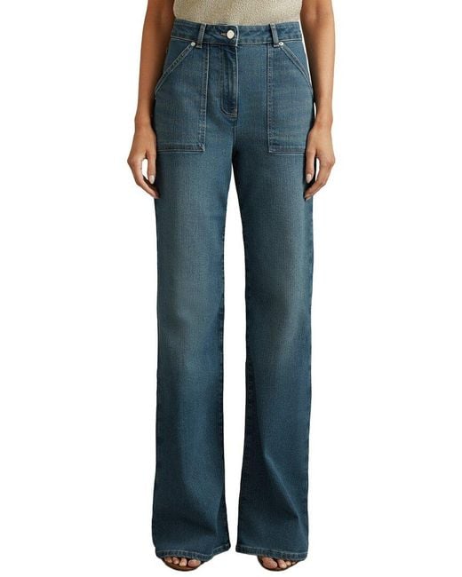 Reiss Blue Delilah Flare Detail Jean