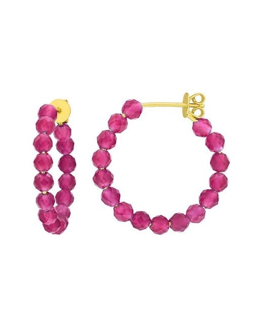 Rina Limor Pink 2.02 Ct. Tw. Lab-Grown Created Ruby Hoop Earrings