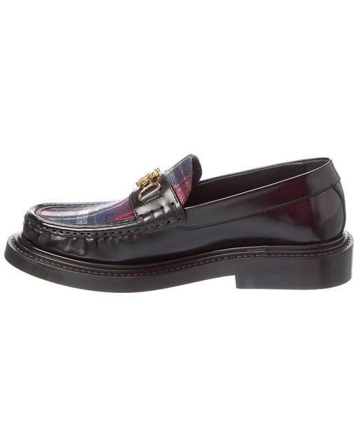Céline Black Triomphe Tarta & Leather Loafer