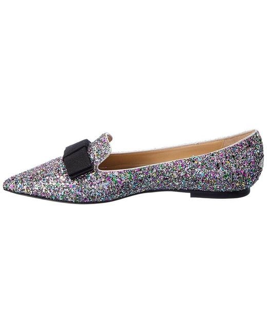 Jimmy Choo Blue Gala Glitter Flat