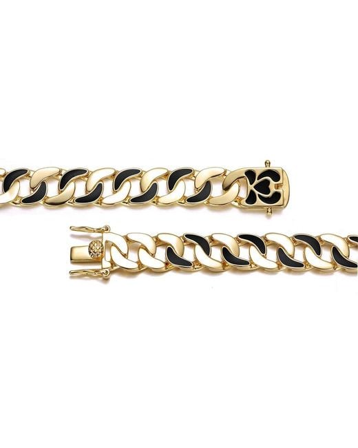 Genevive Jewelry Metallic Rachel Glauber 14K Plated Link Chain Bracelet for men