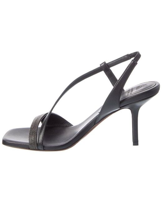 Brunello Cucinelli Metallic Leather Sandal