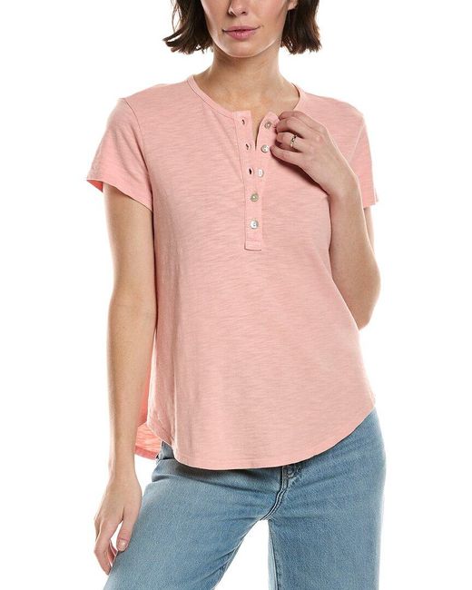 Bella Dahl Orange Henley Shirt