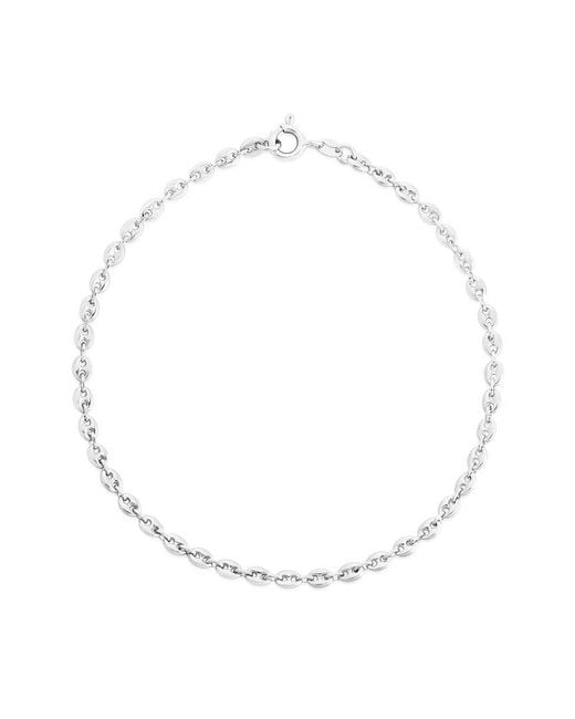 Italian Silver White Piazza Di Spagna Puffed Mariner Anklet