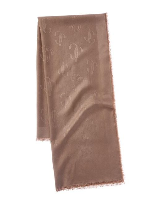 Jimmy Choo Pink Silk & Wool-Blend Scarf