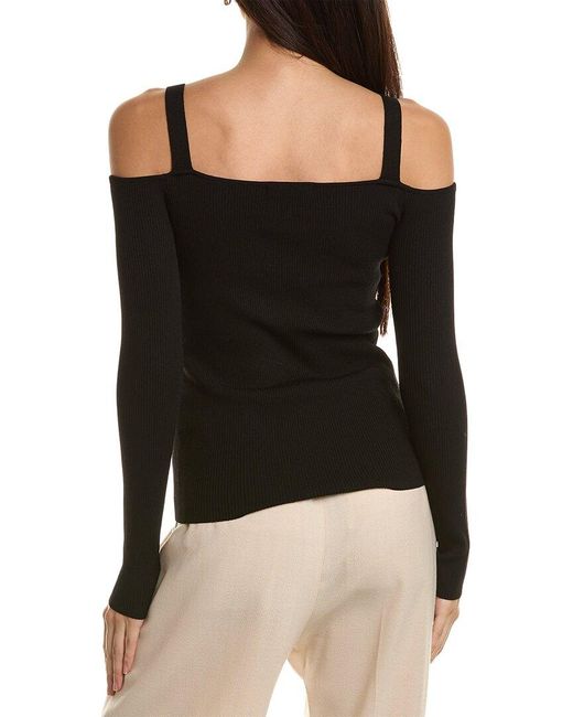 Tahari Cold Shoulder Cutout Sweater in Black Lyst UK