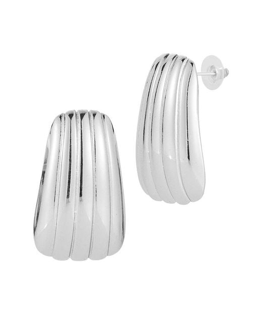 Glaze Jewelry White Plated Stainless Steel Earrings