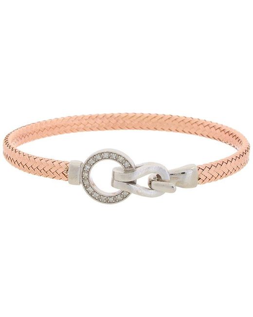 Meshmerise White 18k Rose Gold Vermeil 0.15 Ct. Tw. Diamond Mesh Bangle