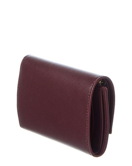Loewe Purple Pebble Small Vertical Leather Wallet
