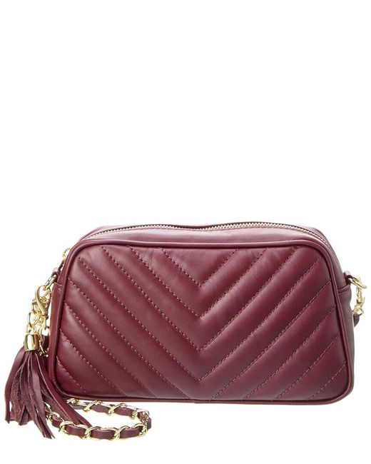 ALICE BURGUNDY CROC EMBOSSED LEATHER BAG