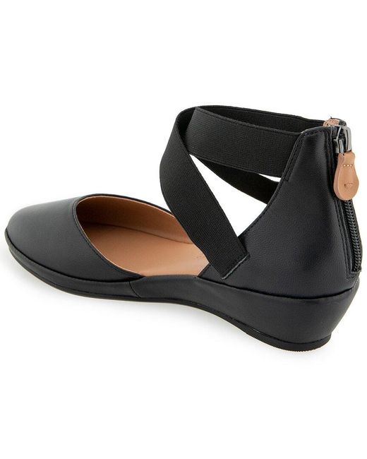 Gentle Souls Black Noa Pu Wedge