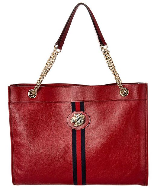 Gucci Red Rajah Large Leather Tote