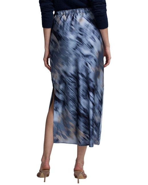NIC+ZOE Blue Romance Silk-Blend Slip Skirt