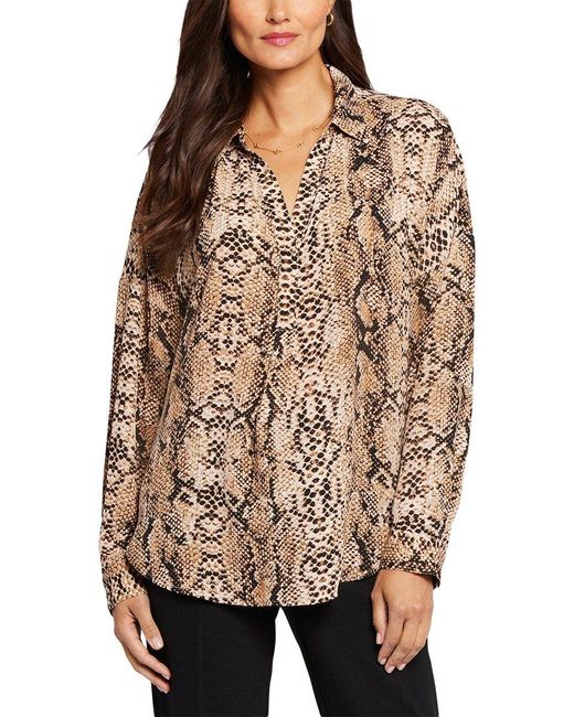 NYDJ Brown Becky Blouse