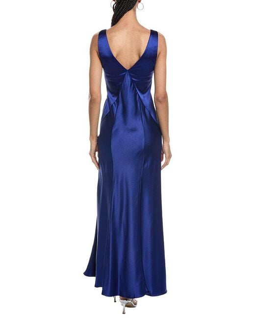 Vince Camuto Blue Sleeveless Solid Maxi Dress