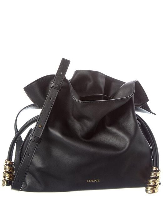 Loewe Black Flamenco Medium Leather Bucket Bag