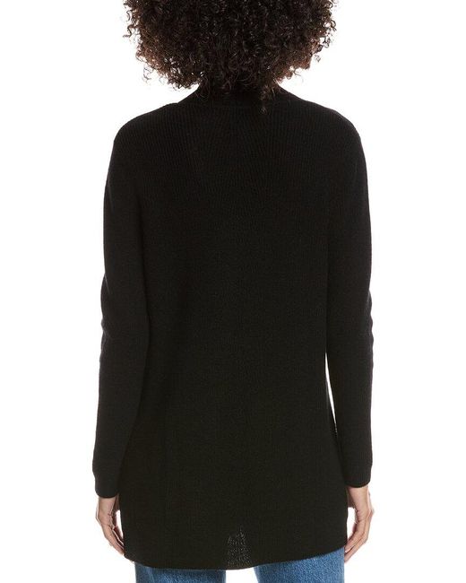 Forte Black Wool & Cashmere-Blend Drape Cardigan