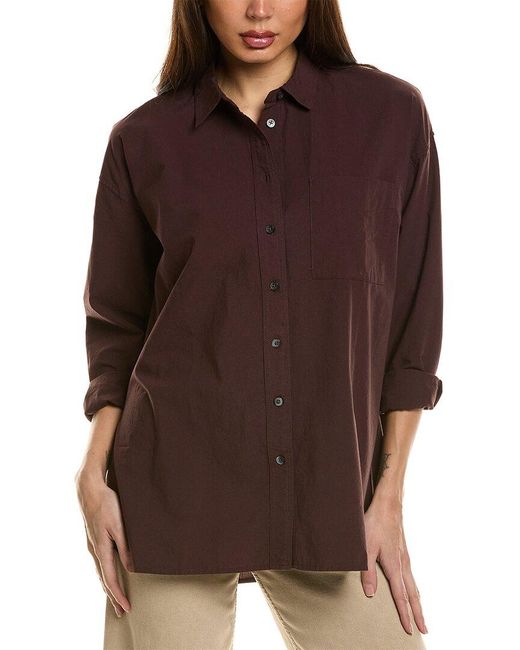 Madewell Brown Oversized Patch Pocket Shirt