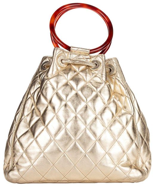 Chanel Natural Limited Edition Quilted Lambskin Leather Mademoiselle Top Handle Bag (Authentic Pre-Owned)