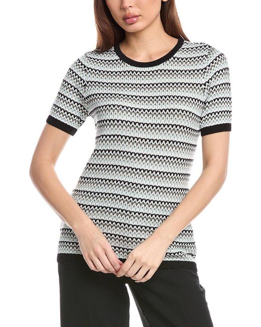Anne Klein Gray Stitch Cap Sleeve Sweater