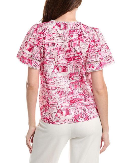 Karl Lagerfeld Pink Printed Blouse