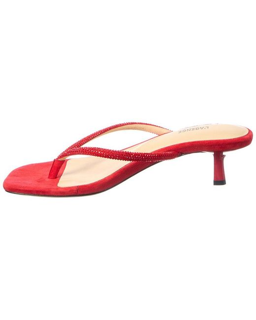 L'Agence Pink Horetense Suede Sandal
