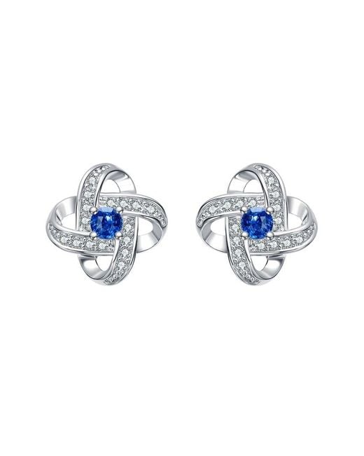Rachel Glauber Blue Diamond Cz Earrings