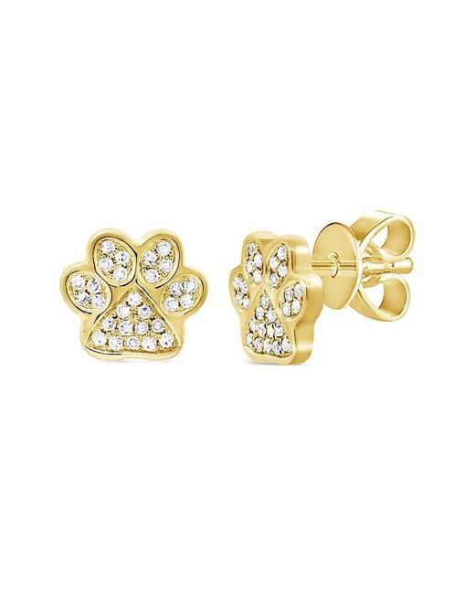 Sabrina Designs Metallic 14K 0.13 Ct. Tw. Diamond Paw Earrings