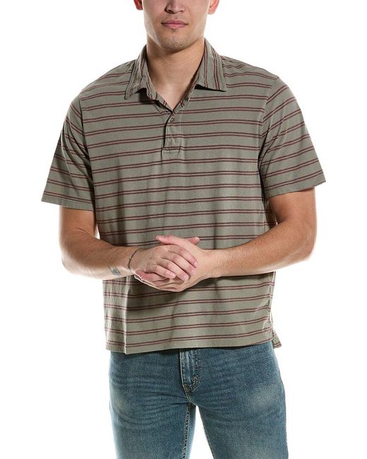 Save Khaki Gray Stripe Polo Shirt for men