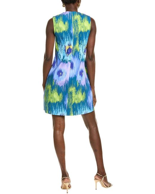 Natori Blue Multi Floral Shift Dress