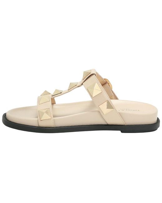 Tiffany & Fred Paris White Leather Slide Sandal