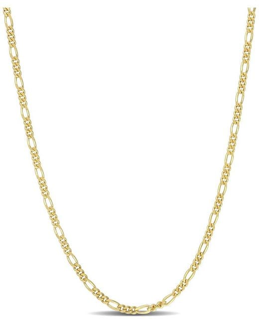 Italian Silver Metallic 18K Over Figaro Chain Necklace