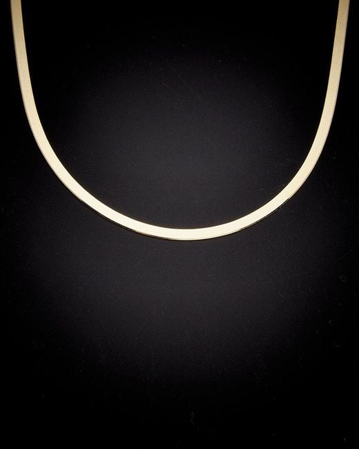 Italian Gold Black 14k Herringbone Chain Necklace