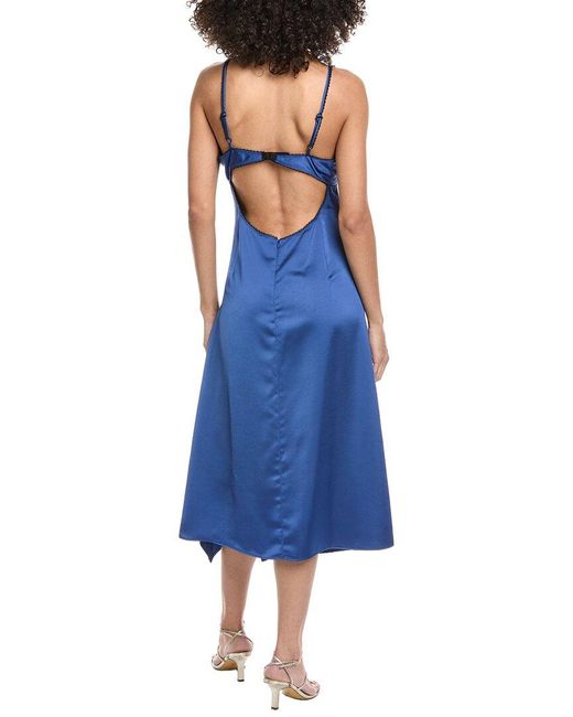 Sandro Blue Woven Midi Dress