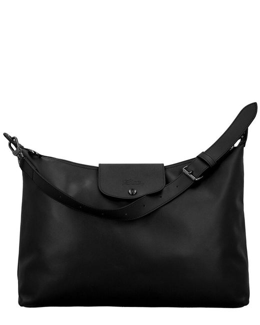 Longchamp Black Le Pliage Xtra Xl Leather Hobo Bag