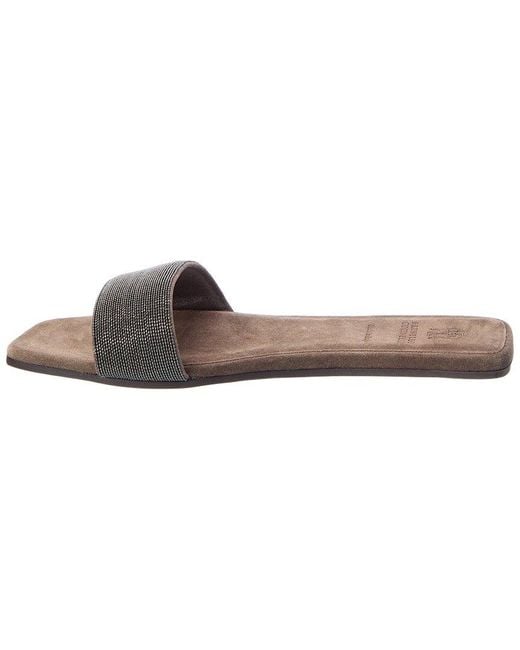 Brunello Cucinelli Brown Leather Sandal