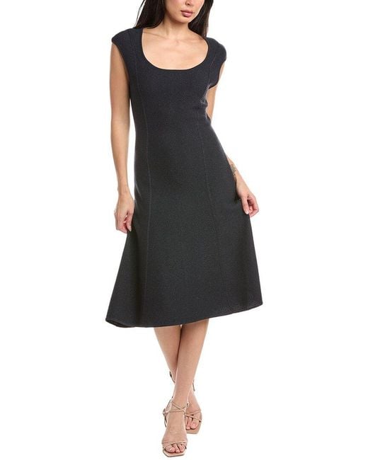 St. John Black Knit A-Line Dress