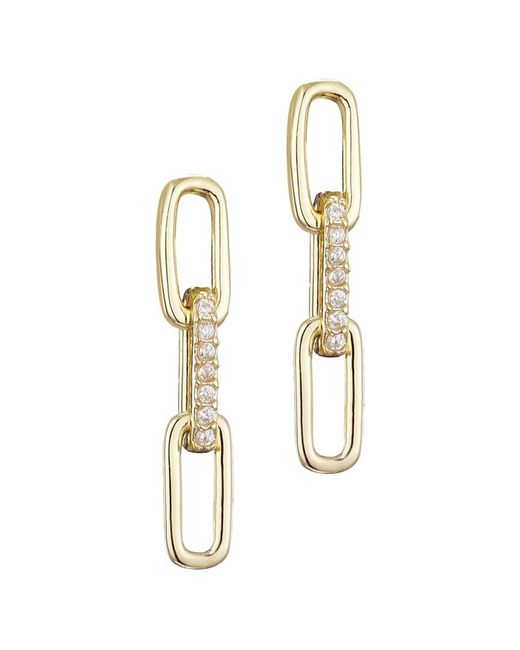 Adornia White 14K Plated Cz Mini Paperclip Drop Earrings