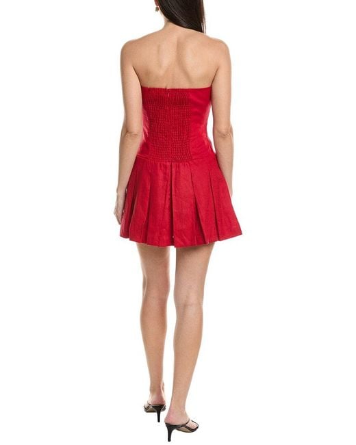 O.P.T Red O.P.T Elisabetta Linen Mini Dress