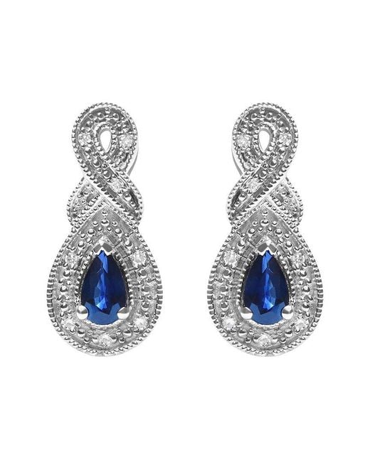 Haus of Brilliance Blue Diamond & Sapphire Drop Earring