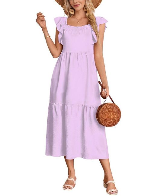Dilireba Purple Midi Dress