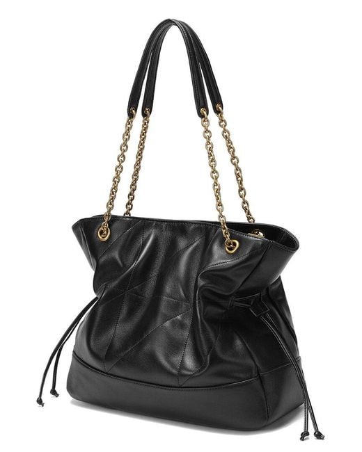 Tiffany & Fred Paris Black Quilted Lambskin Tote