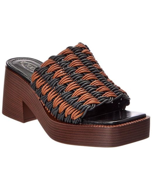 Tod's Brown Leather Sandal