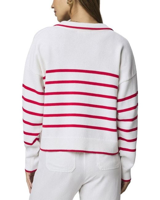 Splendid Red Arden Stripe Polo Sweater